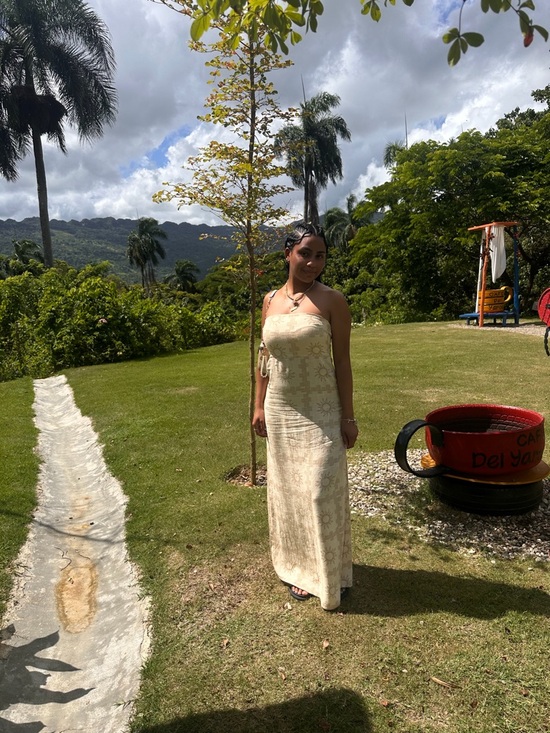 & Other Stories Dresses & Skirts - & Other Stories Strapless Cream Floral Maxi Dress